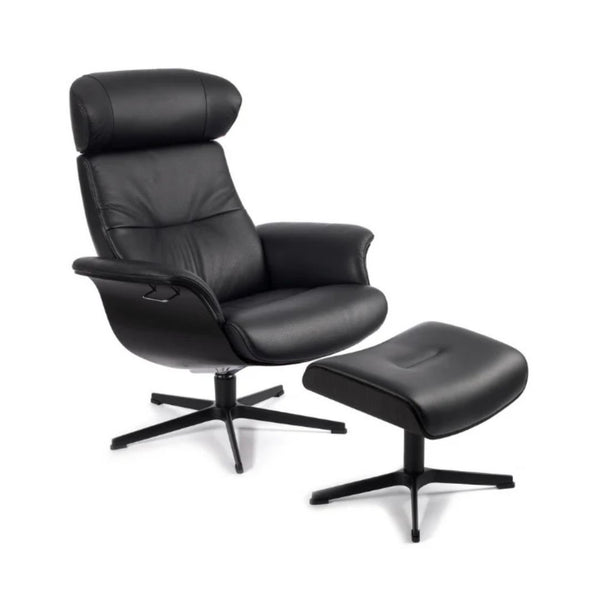 Timeout Large lænestol m. stjernefod - California læder