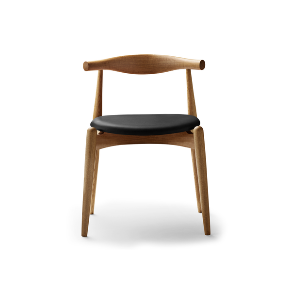 Hans J. Wegner CH20 Elbow stol - Eg m. læder sæde