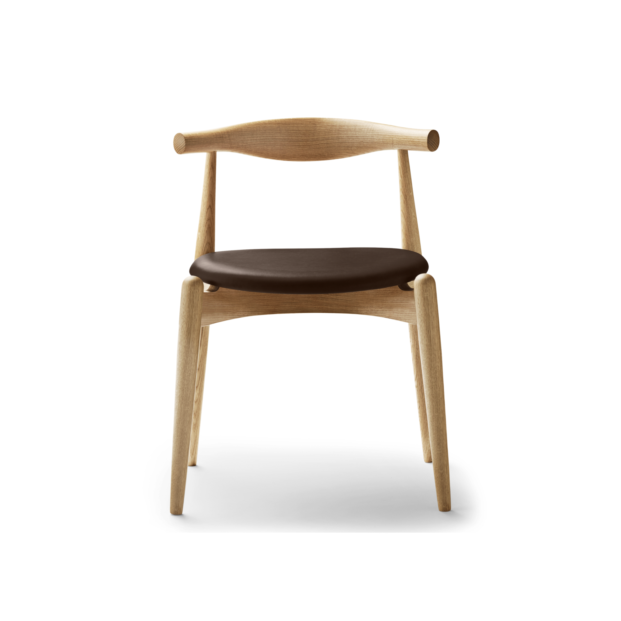 Hans J. Wegner CH20 Elbow stol - Eg m. læder sæde