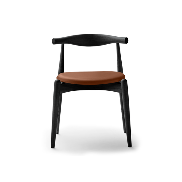 Hans J. Wegner CH20 Elbow stol - Eg m. læder sæde