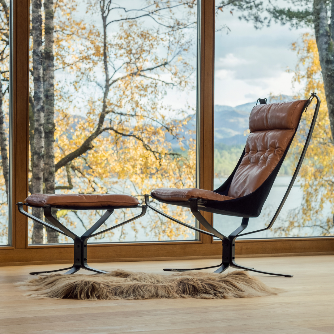 Hjelle Falcon lænestol høj/lav - Læder