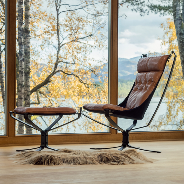 Hjelle Falcon lænestol høj/lav - Læder