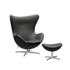 Arne Jacobsen Ægget m. fodskammel - Essential læder