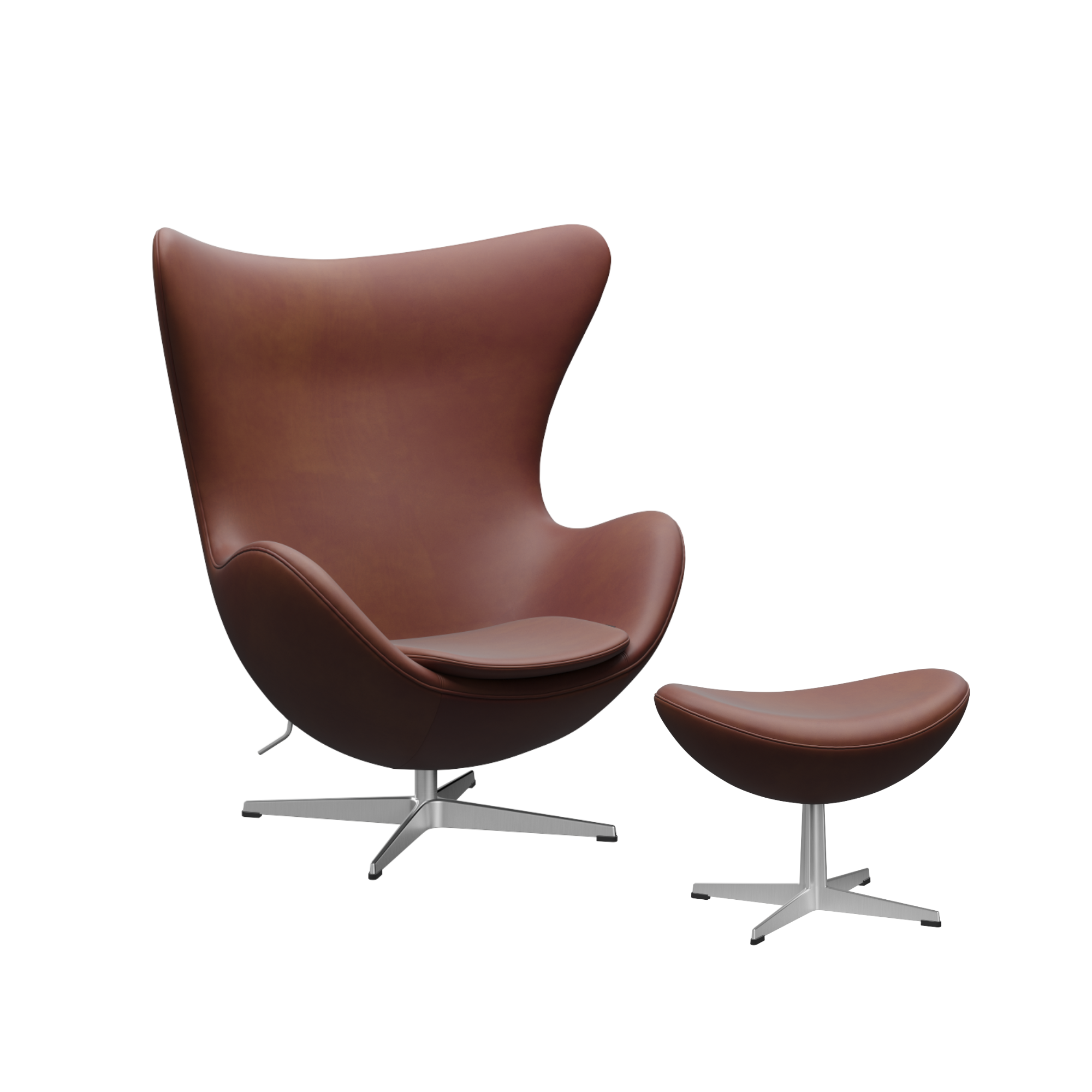 Arne Jacobsen Ægget m. fodskammel - Grace læder