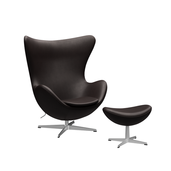 Arne Jacobsen Ægget m. fodskammel - Grace læder