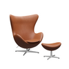 Arne Jacobsen Ægget m. fodskammel - Grace læder