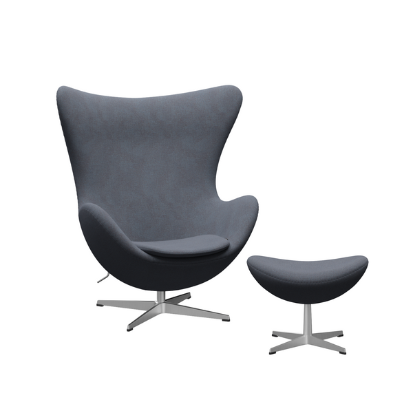 Arne Jacobsen Ægget m. fodskammel - Christianshavn stof