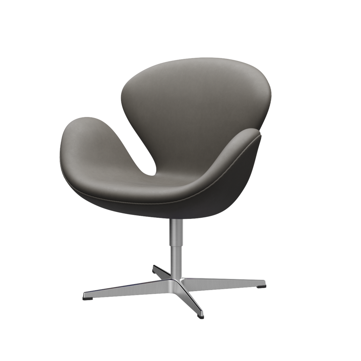 Svanen lænestol i Essential læder, lava, fra Fritz Hansen