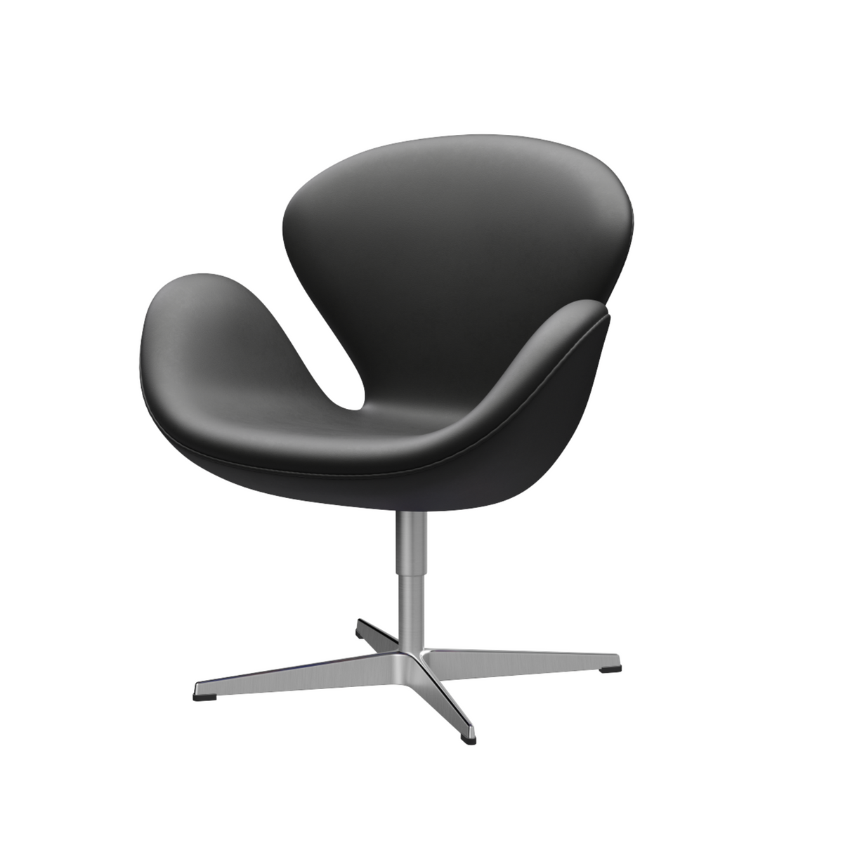Svanen lænestol i Essential læder, sort, fra Fritz Hansen
