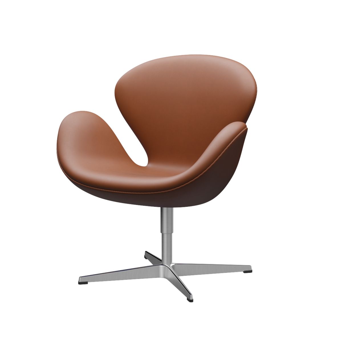 Svanen lænestol i Essential læder, valnød, fra Fritz Hansen
