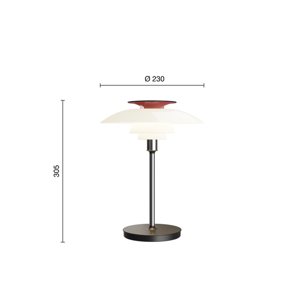 Louis Poulsen PH 80 Portable bordlampe - Opal white/high lustre chrome plated