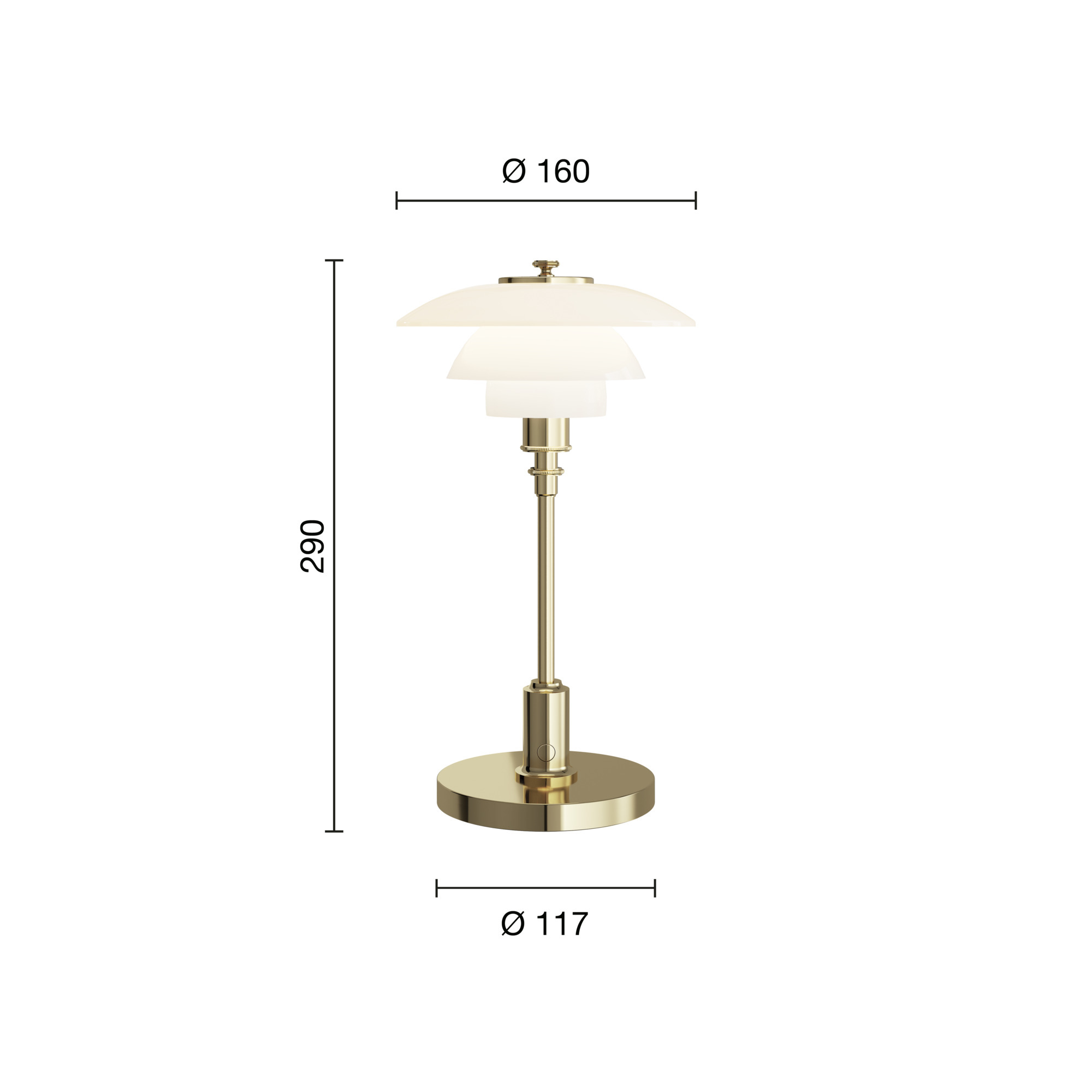 Louis Poulsen PH 1/1 Portable bordlampe - Brass Metallised