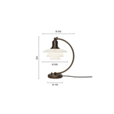 Louis Poulsen PH 2/2 Luna bordlampe - Messing med opal glas