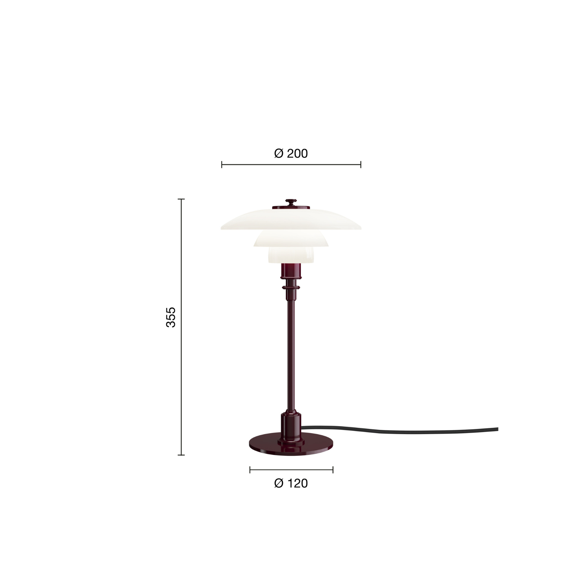 PH 2/1 bordlampe | Glossy Deep Burgundy