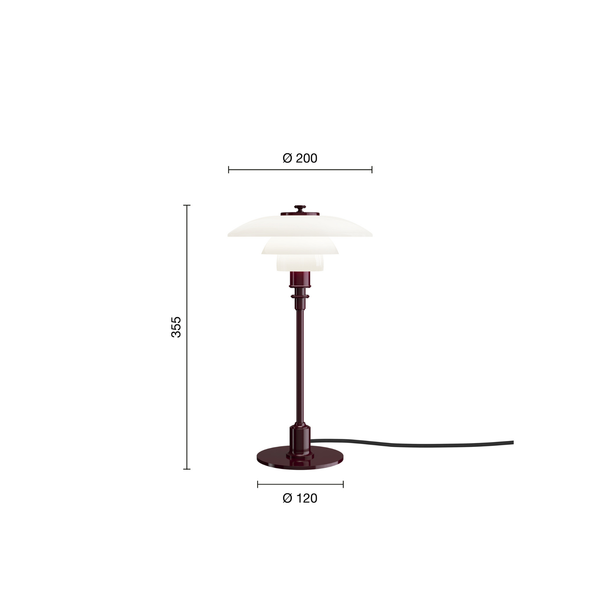 PH 2/1 bordlampe | Glossy Deep Burgundy