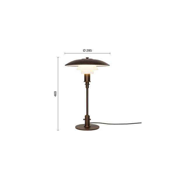 Louis Poulsen PH 3/2 aged brass opal bordlampe