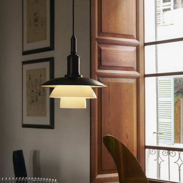 Louis Poulsen PH 3/3 Aged Brass Opal Pendel