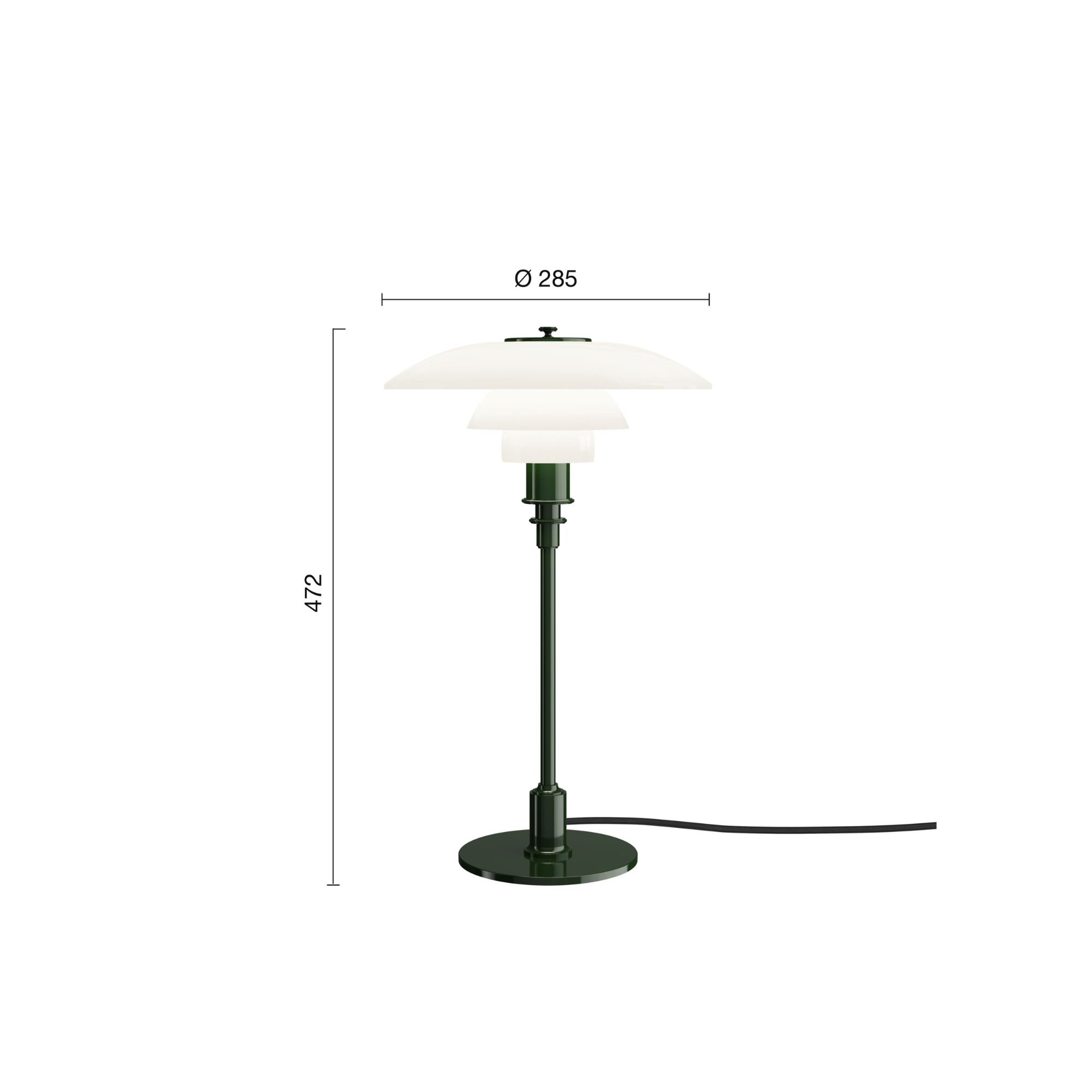 PH 3/2 bordlampe | Glossy Deep Green