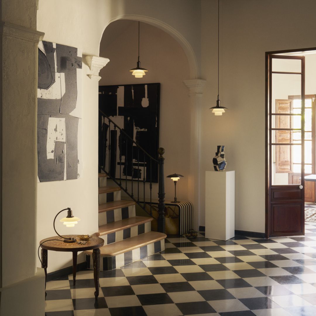 Louis Poulsen PH 3/3 Aged Brass Opal Pendel