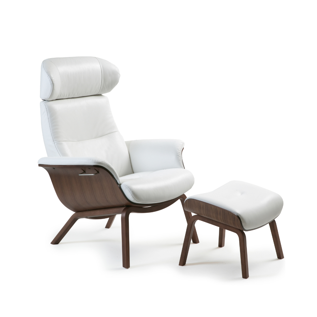 Timeout lænestol - 4 ben - Læder