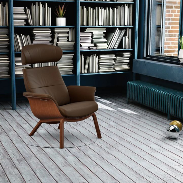 Timeout lænestol - 4 ben - Læder