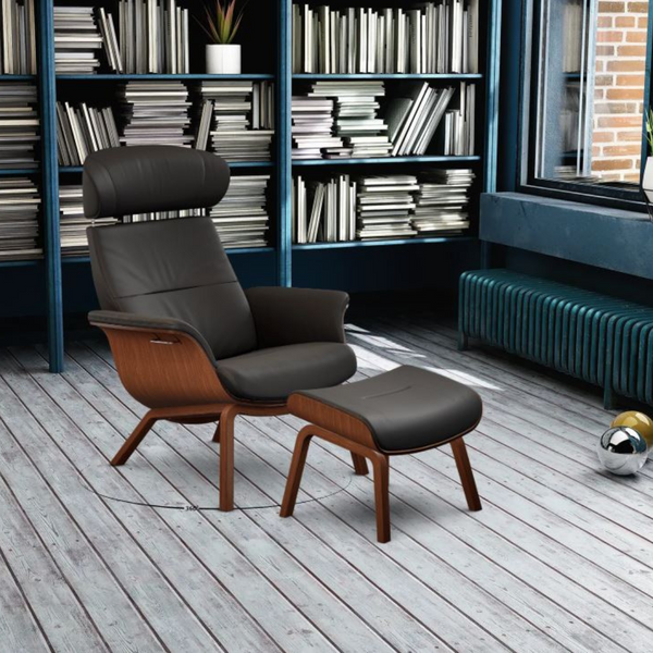 Timeout lænestol - 4 ben - Læder