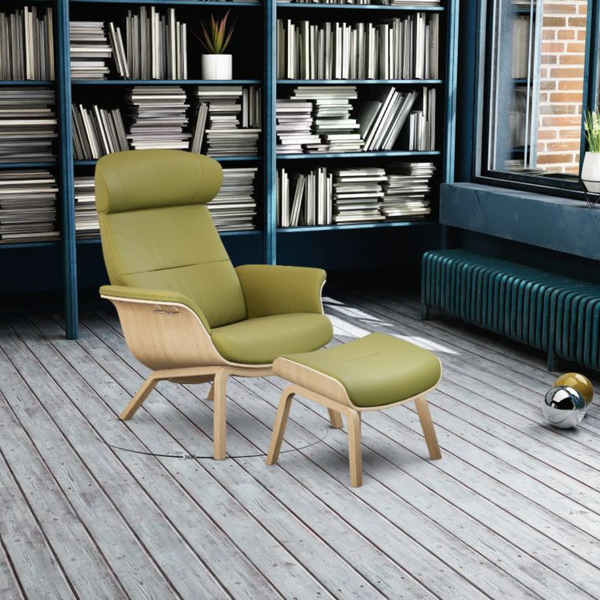 Timeout lænestol - 4 ben - Læder