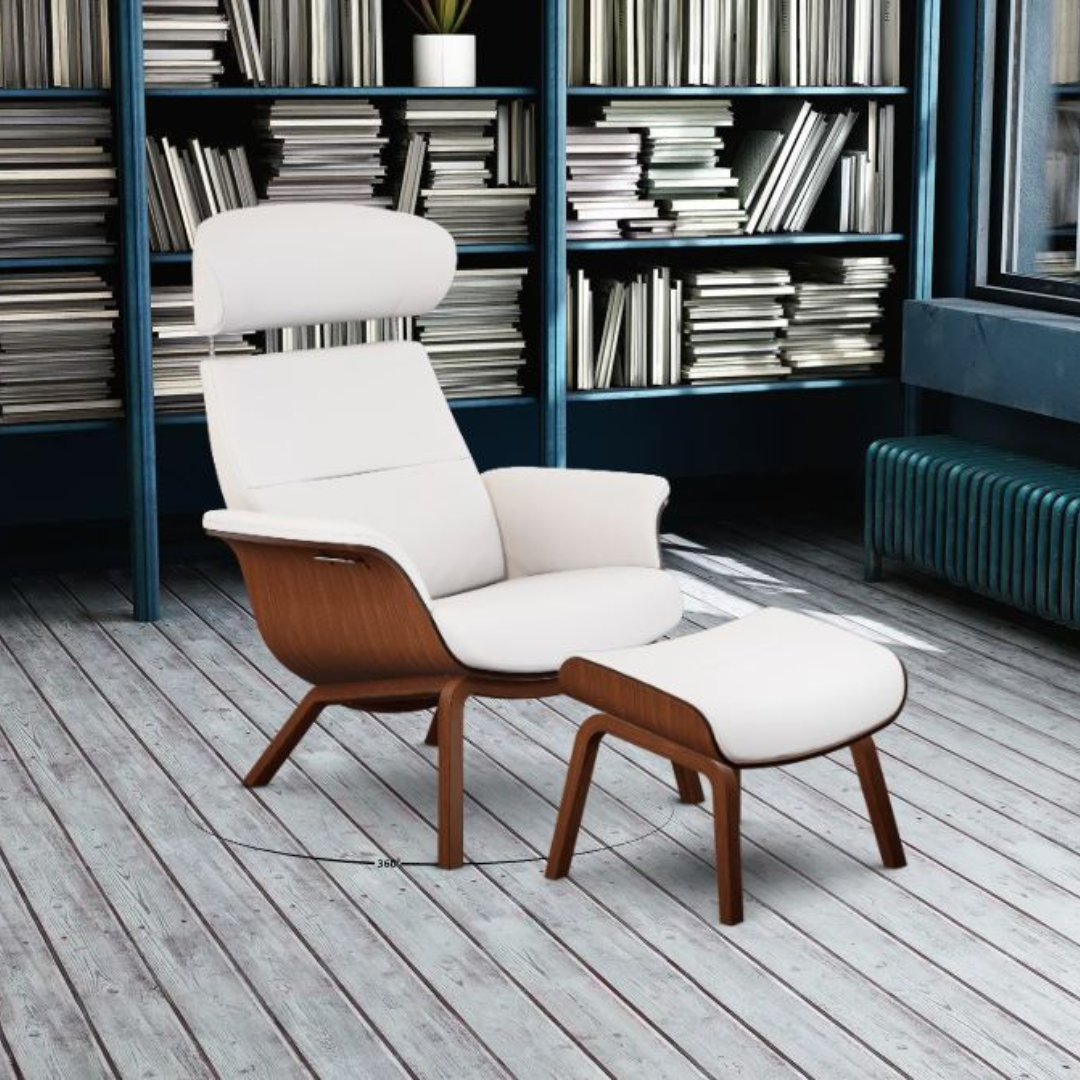 Timeout lænestol - 4 ben - Læder