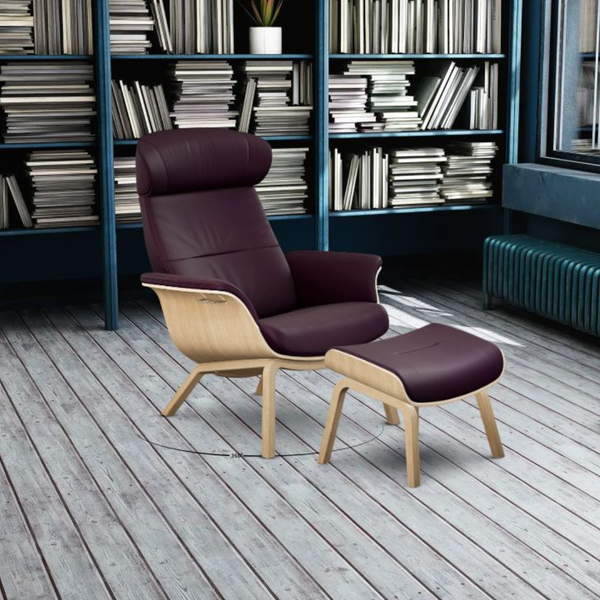 Timeout lænestol - 4 ben - Læder