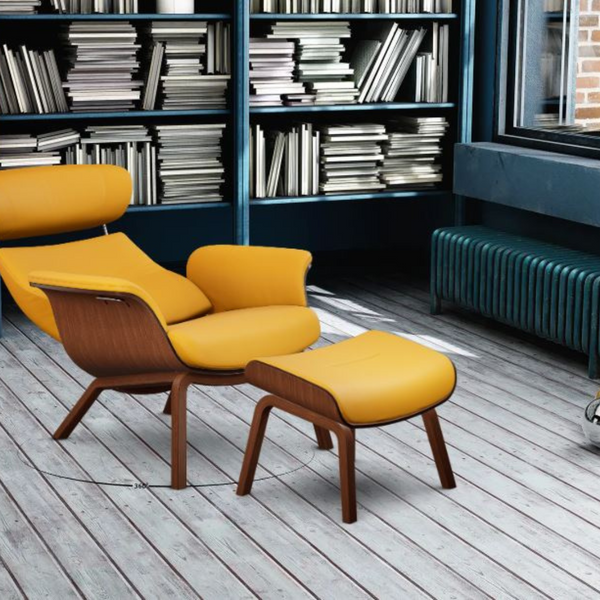 Timeout lænestol - 4 ben - Læder