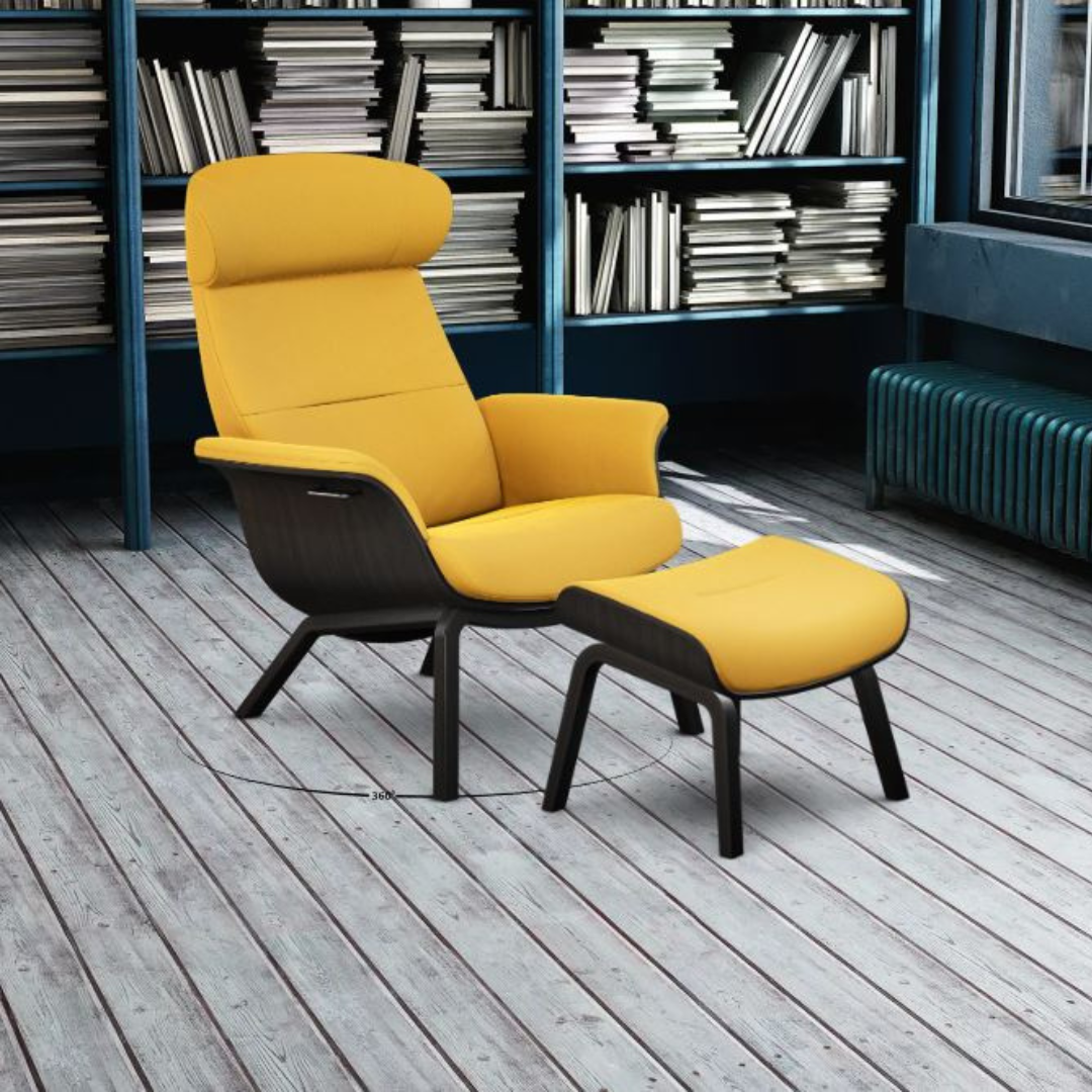 Timeout lænestol - 4 ben - Læder