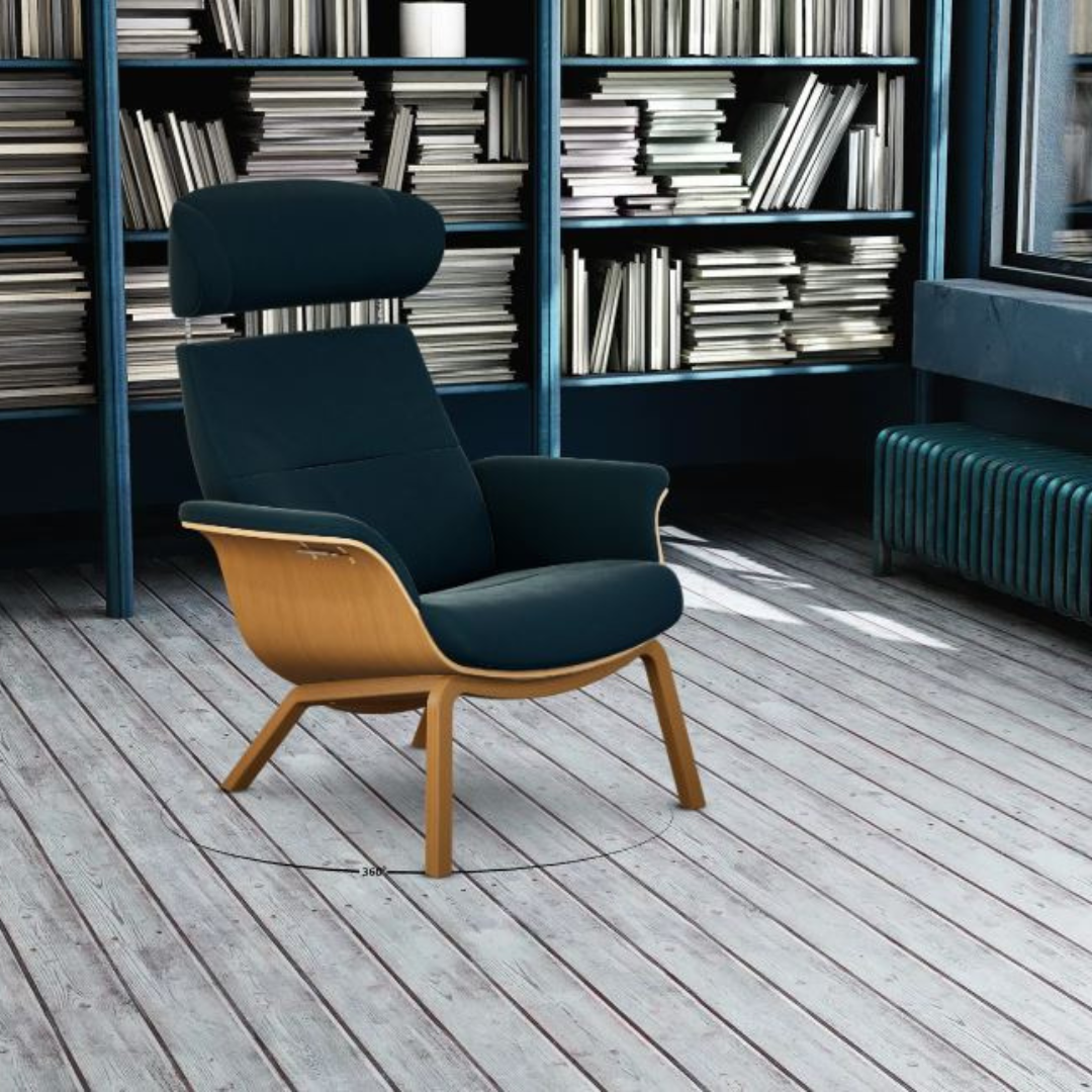 Timeout lænestol - 4 ben - Stof