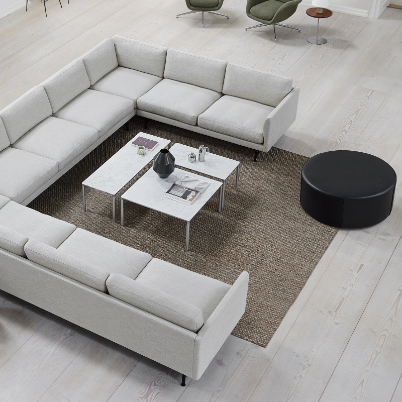 Fredericia Piloti sofaborde - Aluminium/Marmor