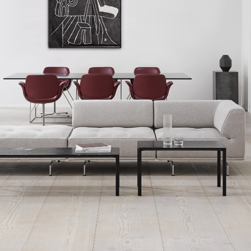 Fredericia Piloti sofaborde - Aluminium/Marmor