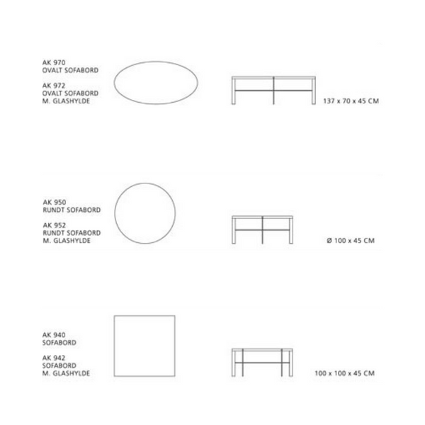 Naver Collection AK900 sofaborde - Eg/valnød