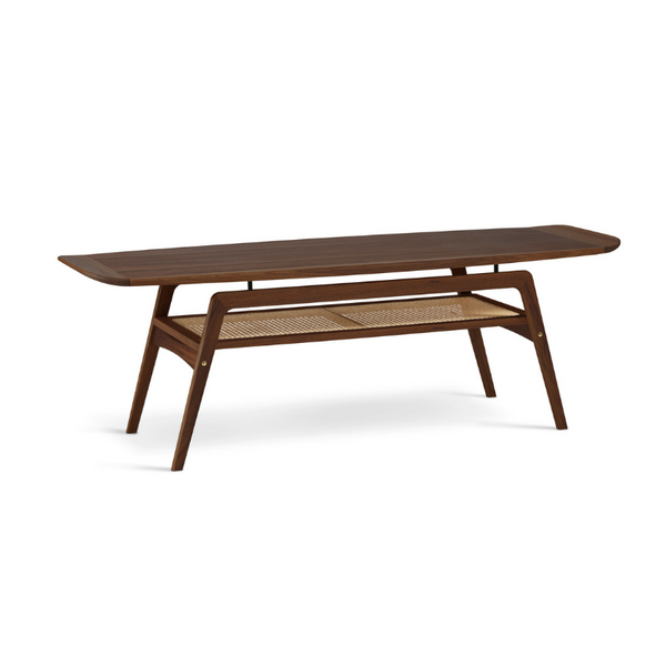 Warm Nordic Surfboard sofabord med hylde - Eg/valnød