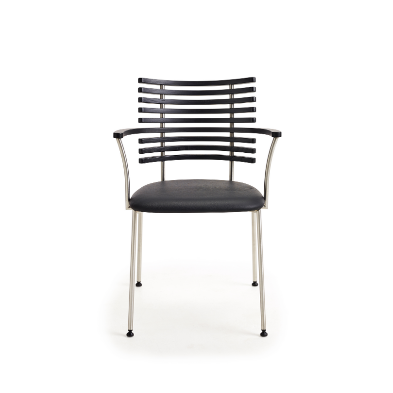 Naver Collection GM4106 Tiger spisestuestol med armlæn - Sort ask